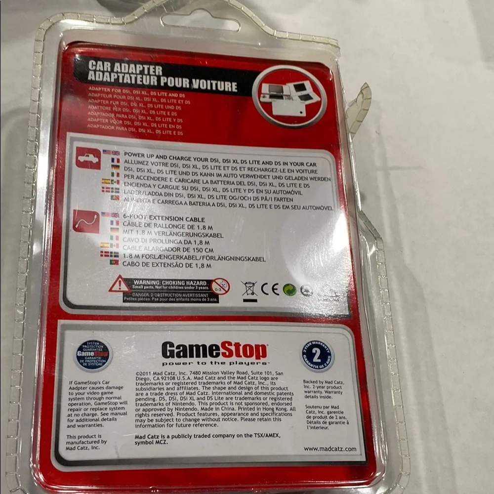 Nintendo DS car Adapter NDSi NDS Lite Charger NEW Game Stop NIP White new